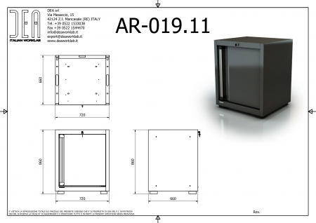 DEA AR-019.11 Шкаф с одной дверью (правое открывание), серия 90