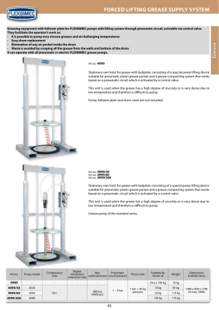 Установка для раздачи вязкой смазки с подъемником, для бочек 180-200 кг - Flexbimec 4999/200