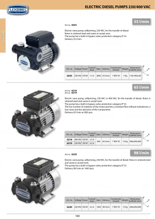Электронасос для ДТ 230В, 60 л/мин Flexbimec 6435