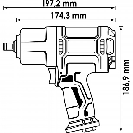Гайковерт ударный 1720 Нм, пневматический, посадочный квадрат 1/2" Vigor V4800N