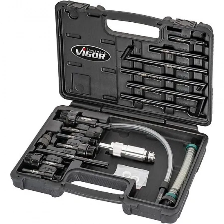 Vigor V4385N Устройство для заливки масла 7.5 литров с набором адаптеров