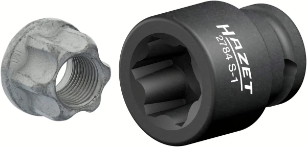 Hazet 2784S-1 1/2" Набор ударных головок со специальным профилем. Профиль с пазами