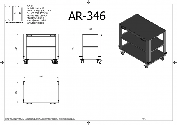 DEA AR-346 Тележка для деталей, серия 90