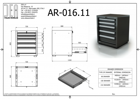 DEA AR-016.11 Модуль с 5 ящиками, серия 90