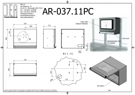 DEA AR-037.11PC Одинарный навесной модуль с монитором