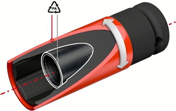Hazet 903SLG-21 1/2" Ударная головка. Внешний шестигранный профиль 21 мм