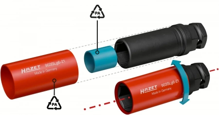 Hazet 903SLG6-21 1/2" 24 мм Внешний шестигранник Ударная головка Внешний шестигранный профиль