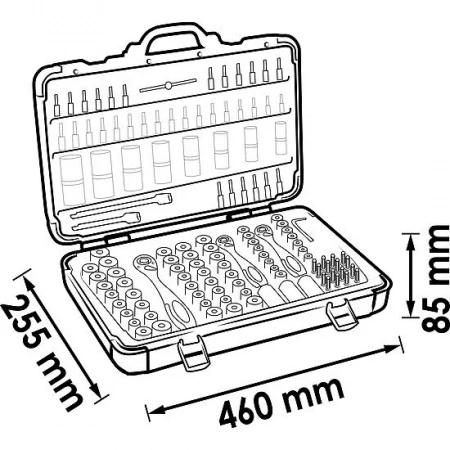 Vigor V2461N Набор инструментов 172 предмета в кейсе (1/4", 3/8", 1/2")