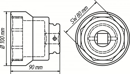 Hazet 4937-80 Головка для гайки оси грузового автомобиля