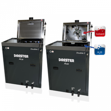 Мойка краскопультов Drester ACE Double C (INOX) - Комбо (Сольвент + Вода)