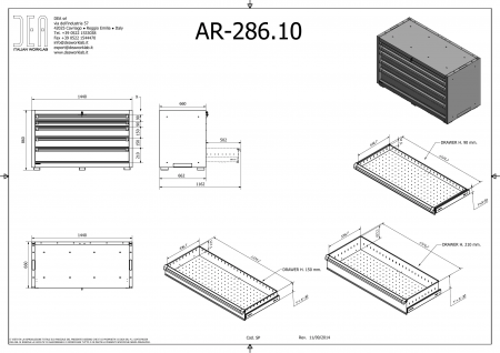 DEA AR-286.10 Двойной модуль с 5 ящиками, серия 90