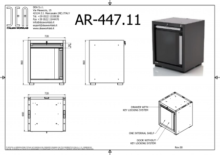 DEA AR-447.11 Шкаф с одной дверью и одним ящиком, серия 90