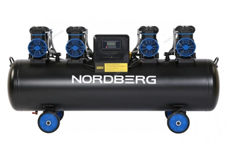 Компрессор безмасляный 380 В, ресивер 200 л, 1000 л/мин NORDBERG NCEO200/1000
