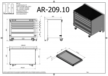 DEA AR-209.11 Полуторная тележка с 5 ящиками, серия 90