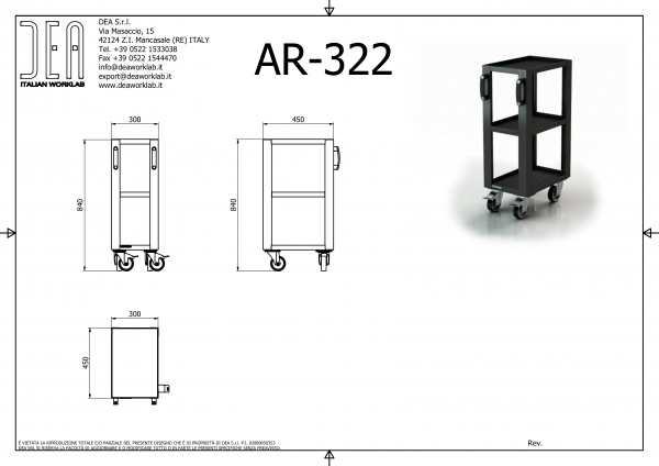 DEA AR-322 Тележка для деталей, серия 90