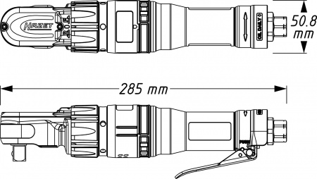 Пневмотрещотка усиленная, посадочный квадрат 1/2" Hazet 9022-360
