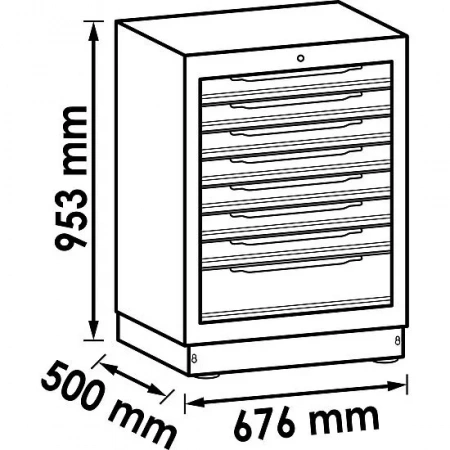 Vigor V6000-032 Нижний шкаф с выдвижными ящиками, 8 ящиков, 676 мм