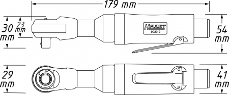 Пневматическая трещотка угловая, посадка 1/2" Hazet 9022-2