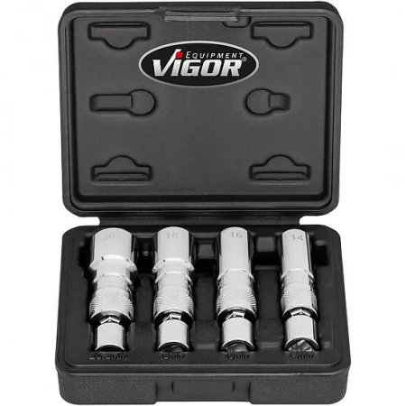 Vigor V7002/4 Набор свечных головок, размеры 14,16,18,20.8, 4 штуки