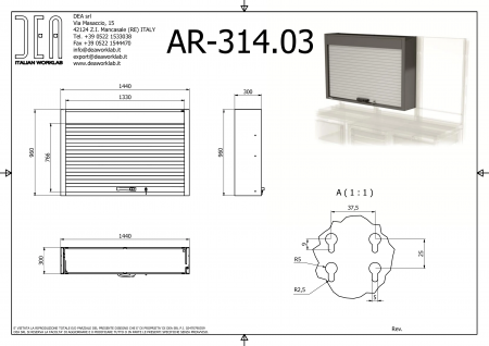 DEA AR-314.03 Двойной модуль с рольставней и перфорированной задней панелью
